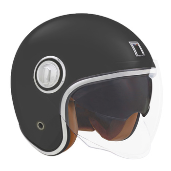 NOX PREMIUM KASK OTWARTY JET HERITAGE SOLID KOLOR CZARNY MAT ROZMIAR L