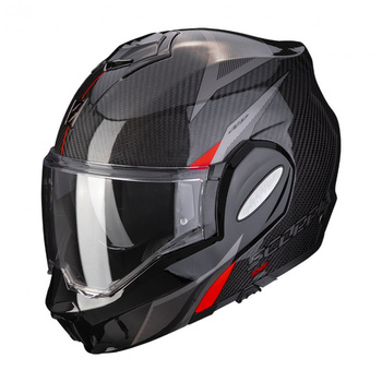 SCORPION KASK SZCZĘKOWY EXO-TECH CARBON TOP BLACK/RED KOLOR CZARNY/CZERWONY ROZMIAR M