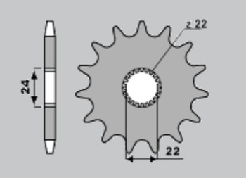 CHT ZĘBATKA PRZEDNIA 406 14 APRILIA 125 RX '90-'02, RS 125 '93-'08 (JTF394.14)