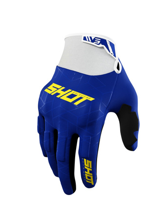 SHOT RACING WYPRZEDAŻ RĘKAWICE CROSS/ENDURO GLOVES DRIFT SPIDER NAVY YELLOW KOLOR NIEBIESKI/ŻÓŁTY ROZMIAR 10