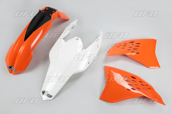 UFO KOMPLET PLASTIKÓW KTM EXC '11 KOLOR OEM (POMARAŃCZOWY/BIAŁY) (KT512E999)