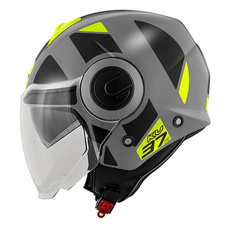 KAPPA KASK KV37 EVO STYLE OTWARTY JET Z BLENDĄ KOLOR CZARNY MAT/SZARY/ŻÓŁTY ROZM. M/58 ( HOMOLOGACJA ECE 22R06 ) - WYPRZEDAŻ