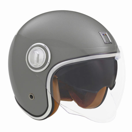 NOX PREMIUM KASK OTWARTY JET HERITAGE SOLID KOLOR TYTANOWY MAT ROZMIAR L