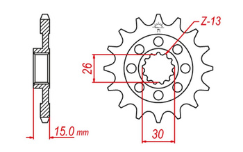 CHT WYPRZEDAŻ ZĘBATKA PRZEDNIA 2198 17 BMW S1000RR '09-'15, S 1000R '13-'22, S 1000XR '14-'22, HP4 '13-'15 (JTF404.17) (ŁAŃC. 525) (219817)