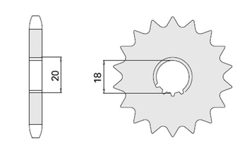 CHT ZĘBATKA PRZEDNIA 426 14 SUZUKI GN 125 91-00, GS 125 (JTF426.14) (426-14)