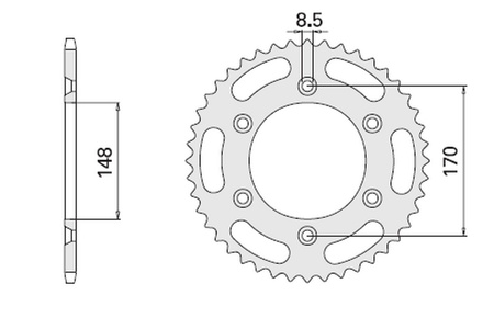 CHT ZĘBATKA TYLNA 804 42 (828-42) (JTR828.42) SUZUKI DR 600/650/800 '88-'95