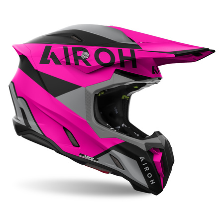 AIROH KASK CROSS / ENDURO / ATV / QUAD TWIST 3 KING PINK KOLOR CZARNY/SZARY/RÓŻOWY MAT ROZMIAR M