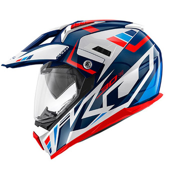 KAPPA KASK KV30 EVO GRAYER DUAL OFF ROAD Z SZYBĄ I BLENDĄ KOLOR BIAŁY/NIEBIESKI/CZERWONY ROZM. L/60 ( HOMOLOGACJA ECE 22R06 )