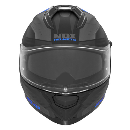 NOX KASK INTEGRALNY (FULL FACE) Z BLENDĄ N304S CARVER KOLOR CZARNY/NIEBIESKI MAT ROZMIAR M