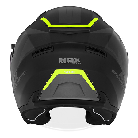 NOX KASK OTWARTY JET Z BLENDĄ N130 KLINT KOLOR CZARNY MAT/ZÓŁTY FLUO ROZMIAR XL