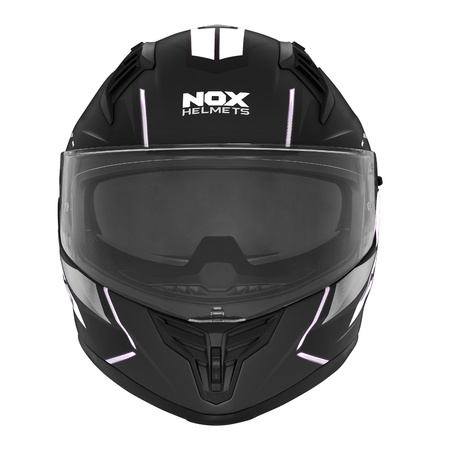 NOX KASK INTEGRALNY (FULL FACE) Z BLENDĄ N401 XENO KOLOR CZARNY/BIAŁY MAT ROZMIAR M