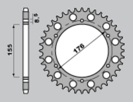 CHT ZĘBATKA TYLNA 4392 42 TRIUMPH 900 (A4152046420)