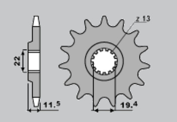 JR ZĘBATKA PRZEDNIA 4101 15 SUZUKI DR 125 '94-'00 (JTF409.15)