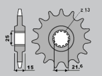 CHT ZĘBATKA PRZEDNIA 2082 15 KAWASAKI ZX6R 95-97 (4023-15) (JTF1515.15)