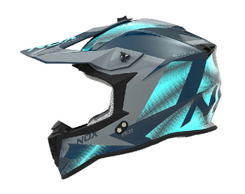 NOX KASK CROSS / OFFROAD N633 FUSION KOLOR SZARY/NIEBIESKI ROZMIAR M (ZAPIĘCIE MIKROMETRYCZNE)