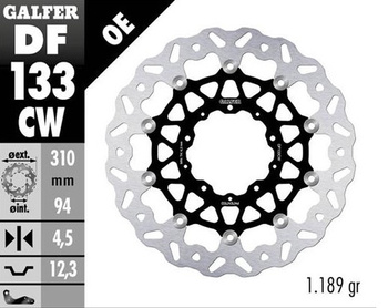 GALFER TARCZA HAMULCOWA PRZÓD HONDA FORZA 750 '21-'23; CB 1000R '18-'23; NT 1100 '22-'23 (WAVE FLOATING) (310X94X4,5MM)