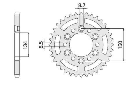 CHT ZĘBATKA TYLNA 489 47 (467-47) KAWASAKI KX/KXF `84-'20 (JTR460.47) (ŁAŃC. 520) (48947JT)