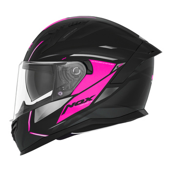 NOX KASK INTEGRALNY (FULL FACE) Z BLENDĄ N401 XENO KOLOR CZARNY/RÓŻOWY MAT ROZMIAR M