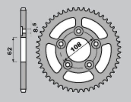 CHT ZĘBATKA TYLNA 714 39 APRILIA RS 125 93-05 (701-39) (JTR701.390