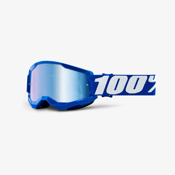 100 PROCENT FA20 STRATA 2 YOUTH GOGGLE BLUE - MIRROR BLUE LENS - GOGLE STRATA 2 JUNIOR DZIECIĘCE KOLOR NIEBIESKI/BIAŁY SZYBKA NIEBIESKIE LUSTRO STARY KOD: 50521-250-02