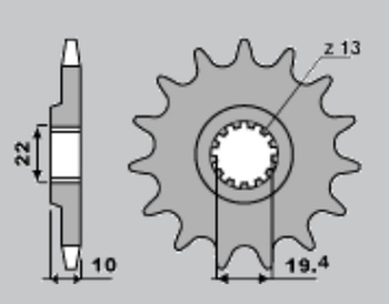 CHT ZĘBATKA PRZEDNIA 435 14 SUZUKI RM 250 ,DR 350