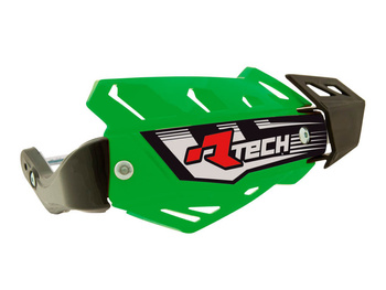 RACETECH (RTECH) OSŁONY RĄK (HANDBARY) FLX ATV/QUAD KOLOR ZIELONY (Z 3 RODZAJAMI MOCOWAŃ DO KIEROWNICY)