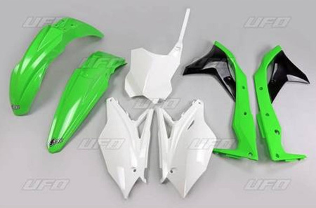 UFO KOMPLET PLASTIKÓW KAWASAKI KXF 250 '18-'20 KOLOR OEM '19 (BIAŁY/ZIELONY) (KA225E999A)