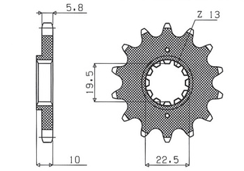 SUNSTAR ZĘBATKA PRZEDNIA 435 13 SUZUKI RM 250 '87-'12 (JTF432.13) (ŁAŃC. 520) (43513JT)