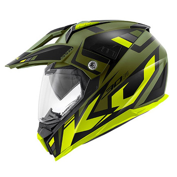 KAPPA KASK KV30 EVO GRAYER DUAL OFF ROAD Z SZYBĄ I BLENDĄ KOLOR ZIELONY (KHAKI) MAT/CZARNY/ZÓŁTY ROZM. L/60 ( HOMOLOGACJA ECE 22R06 )