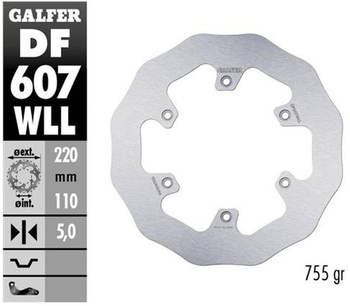 GALFER TARCZA HAMULCOWA TYŁ BETA RR 250/300/350 '12-, RR 390/400/430/450/450/498 '14-, XTRAINER 250/300 '15- WAVE (240X109X5MM)