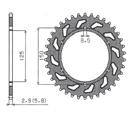 SUNSTAR ZĘBATKA TYLNA ALUMINIOWA (ERGAL) 899 50 KTM SX/EXC (JTR897.50) (ŁAŃC. 520) (89950JT) KOLOR CZARNY