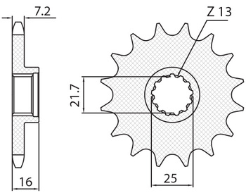 SUNSTAR ZĘBATKA PRZEDNIA 2093 15 KAWASAKI ZX6R '98-'02 (JTF1535.15) (ŁAŃC. 525) (209315JT)