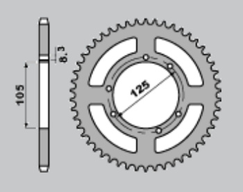 CHT WYPRZEDAŻ ZĘBATKA TYLNA ALUMINIOWA T7075 (ERGAL) 4413 62 YAMAHA XT 125X/SM '05-'09; HM 50 CRE, DERBI SENDA, RIEJU (JTR1134.51), (ŁAŃC. 428) KOLOR SREBRNY