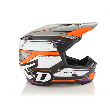 6D HELMETS KASK CROSS/ENDURO MODEL ATR-3 HYPER GLOSS NEON ORANGE/PURPLE KOLOR CZARNY/BIAŁY/POMARAŃCZOWY/FIOLETOWY ROZMIAR L ( 58 - 59 CM )