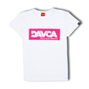 DAVCA T-shirt damski white Pink logo