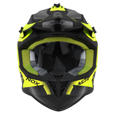 NOX KASK CROSS / OFFROAD N633 FUSION KOLOR CZARNY MAT/ŻÓŁTY FLUO ROZMIAR S (ZAPIĘCIE MIKROMETRYCZNE)