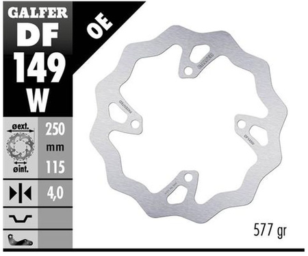 GALFER TARCZA HAMULCOWA TYŁ KAWASAKI KX 250F/X '20-, KX 450F '19- WAVE (250X115X4MM)