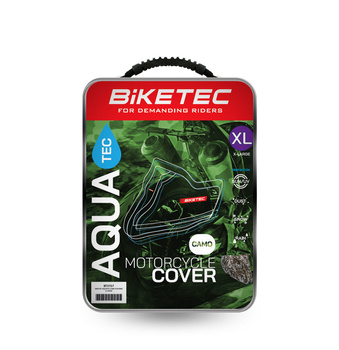 BIKETEC POKROWIEC WODOODPORNY AQUATEC NA MOTOCYKL KOLOR CAMO ROZMIAR XL (CHOPPER)