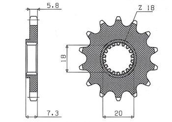 SUNSTAR ZĘBATKA PRZEDNIA 432 12 SUZUKI RM 125 '92-'07, RMZ 250 '10-'12 (JTF427.12) (ŁAŃC. 520) (43212JT)