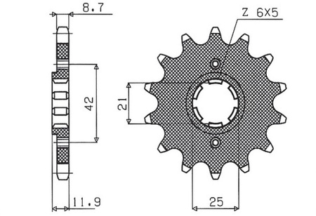 SUNSTAR ZĘBATKA PRZEDNIA 571 16 YAMAHA XJ 600 '84-'91 (JTF571.16) (ŁAŃC. 530) (57116JT)