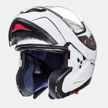 MT PROMOCJA KASK SZCZĘKOWY FLIP-UP ATOM SOLID PEARL WHITE Z BLENDĄ KOLOR BIAŁY ROZMIAR XS