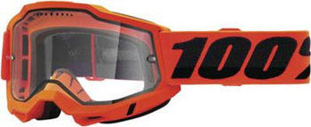 100 PROCENT GOGLE MODEL ACCURI 2 ENDURO MOTO ORANGE - DUAL CLEAR LENS - KOLOR POMARAŃCZOWY/CZARNY SZYBKA PRZEŹROCZYSTA PODWÓJNA