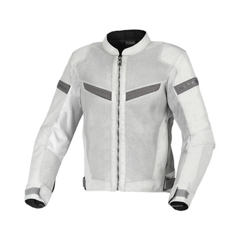 MACNA WYPRZEDAŻ KURTKA VELOTURA MOTORCYCLE JACKET LIGHT GREY KOLOR JASNY SZARY ROZMIAR L