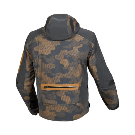 MACNA WYPRZEDAŻ KURTKA Z KAPTUREM ANGLE MOTORCYCLE JACKET DARK BROWN/TAUPE CAMO/BLACK KOLOR BRĄZOWY/GRAFITOWY CAMO/CZARNY ROZMIAR L