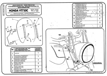 KAPPA MOCOWANIE SZYBY HONDA VT 750C '99-'02- WYCOFANY Z OFERTY