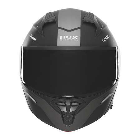 NOX KASK SZCZĘKOWY (FLIP-UP) Z BLENDĄ N968 ULTRA KOLOR CZARNY/TYTANOWY MAT ROZMIAR M