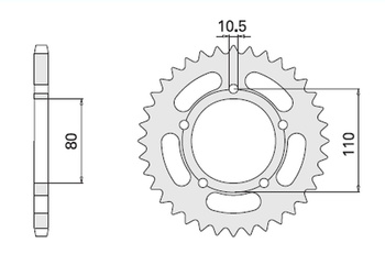 CHT ZĘBATKA TYLNA 4350 36 HONDA CB 450S 86-89 (332-36) (JTR1332.36)