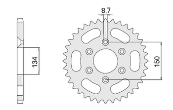 CHT ZĘBATKA TYLNA 4350 52 (459-52) HONDA CB 500 (94-03), CB 750 (92-03) (JTR1332.52) (ŁAŃC. 525)