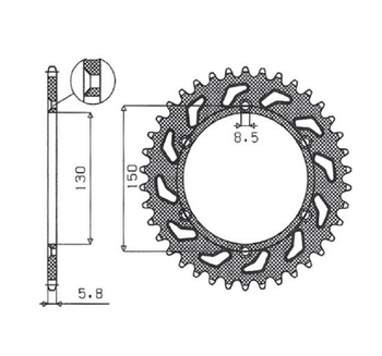 SUNSTAR ZĘBATKA TYLNA ALUMINIOWA (ERGAL) 270 48 YAMAHA YZ/YZF/WRF '99-'24 (JTR251.48) (ŁAŃC. 520) (27048JT) KOLOR CZARNY - WYPRZEDAŻ