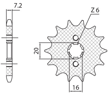 SUNSTAR ZĘBATKA PRZEDNIA 2182 14 YAMAHA WR 125R/X '09-'14, YZF125R '09-'15 , MT125 '15-'17 (JTF1550.14) (ŁAŃC. 428) (218214JT)